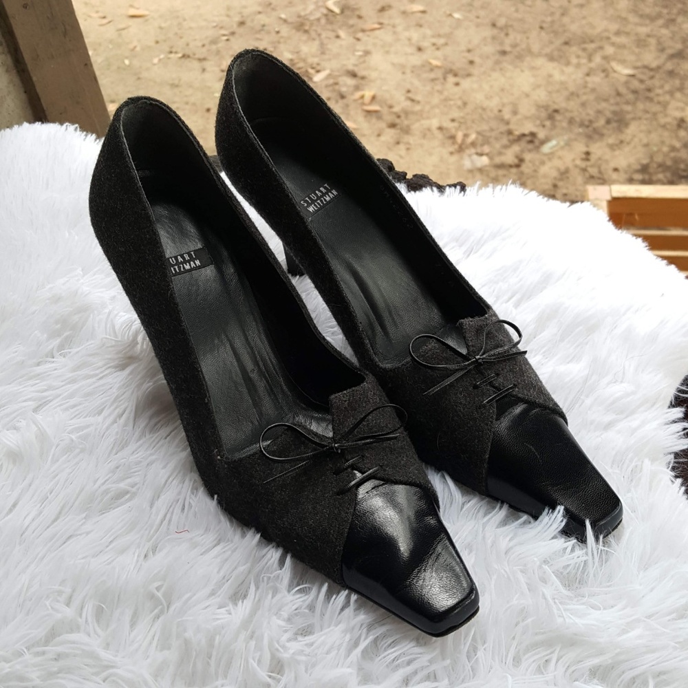 Stuart Weitzman Pointy Square Toe Pumps Size 7.5B - Picture 1 of 8